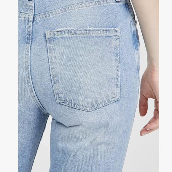 NWT Free People Sz 29 Stove Pipe Tapered Ultra High Waist Distressed - Picture 4 of 4